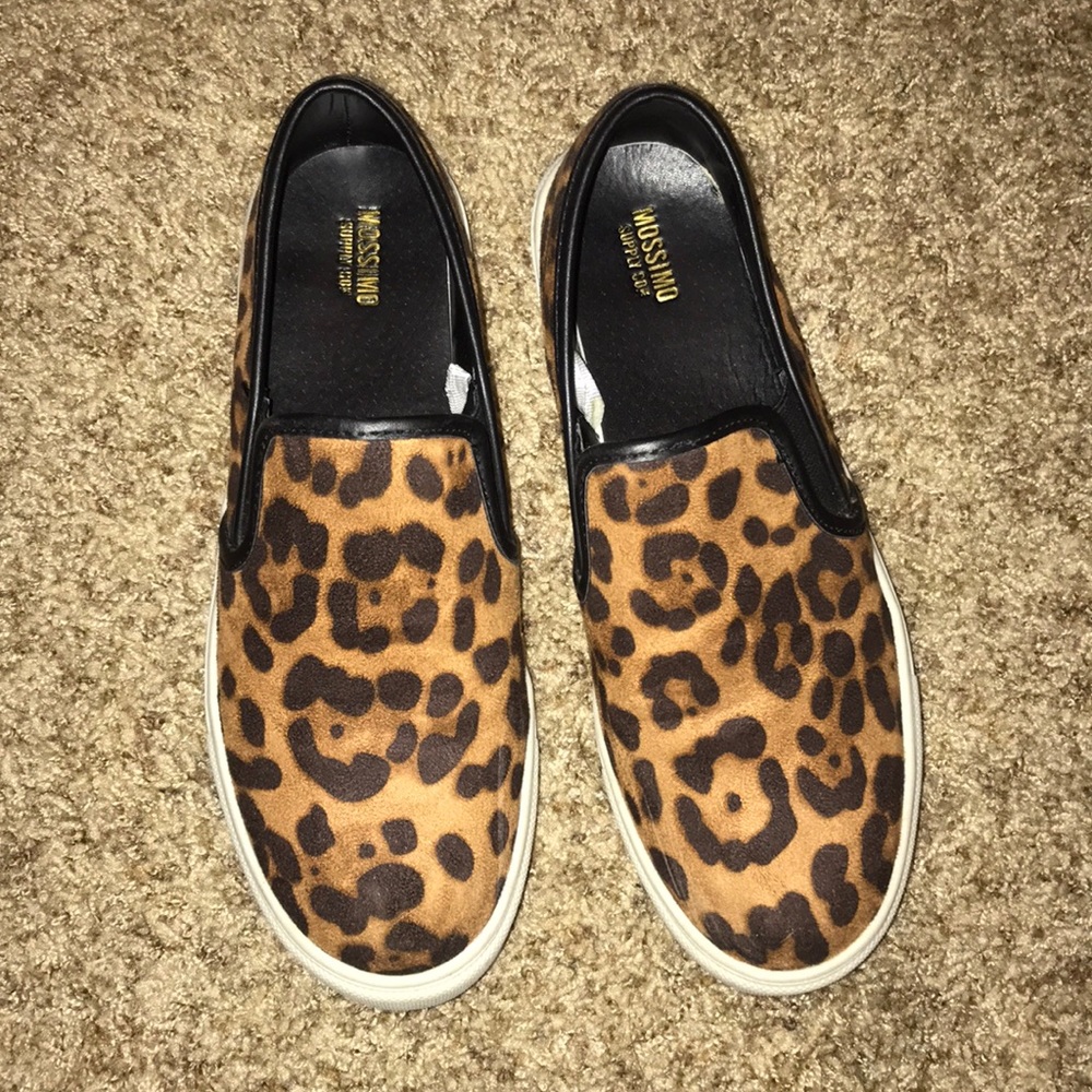 Leopard Print Slip On Sneakers - Size 7